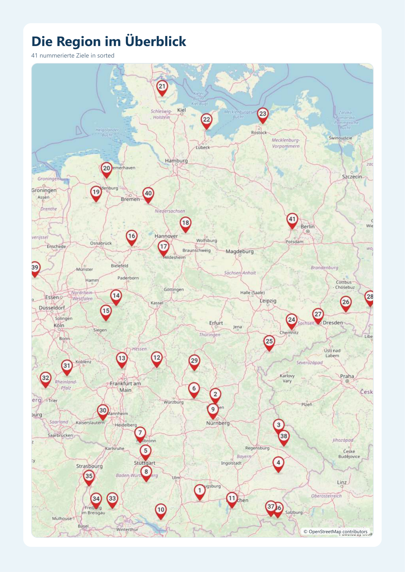 Kartenübersicht aus dem PDF-Guide Deutschlands Freizeitpark-Geheimtipps